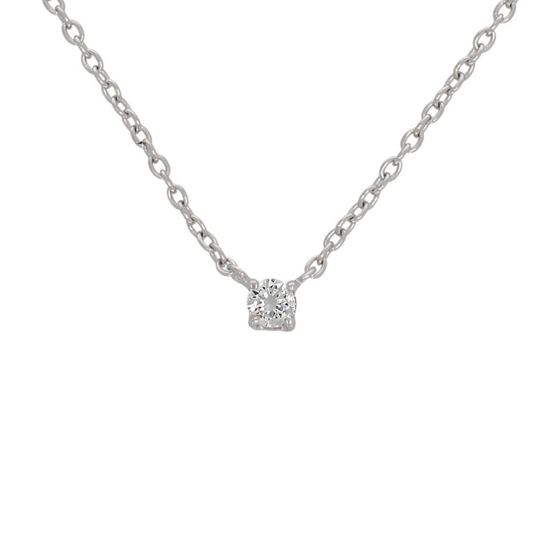 Colier, Aur Alb, 18 k, 1.99 gr, cu Diamante, Cod Produs: 729304