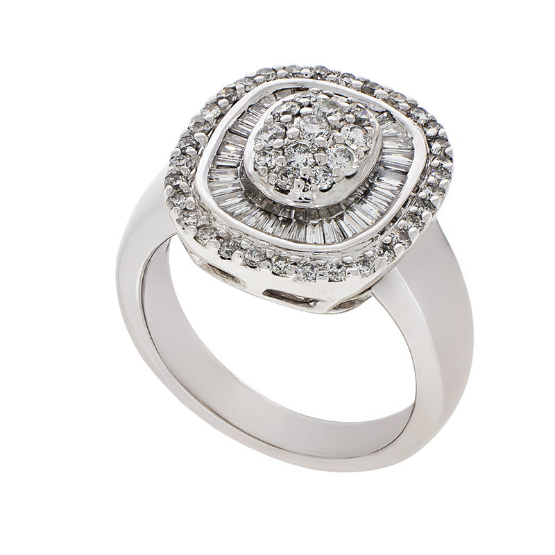 Inel, Aur Alb, 14 k, 10.28 gr, cu Diamante, Cod Produs: 729496 - Tezaurshop.ro