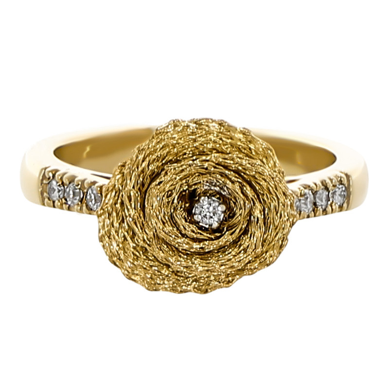 Inel Dama, Aur Galben, 14 k, 5.28 gr, cu Diamante, Cod Produs: 729852