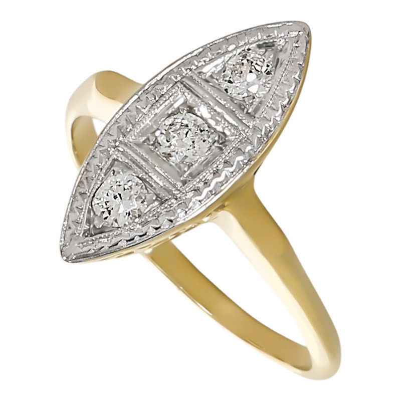 Inel, Aur Mixt, 14 k, 2.84 gr, cu Diamante, Cod Produs: 730006 - Tezaurshop.ro