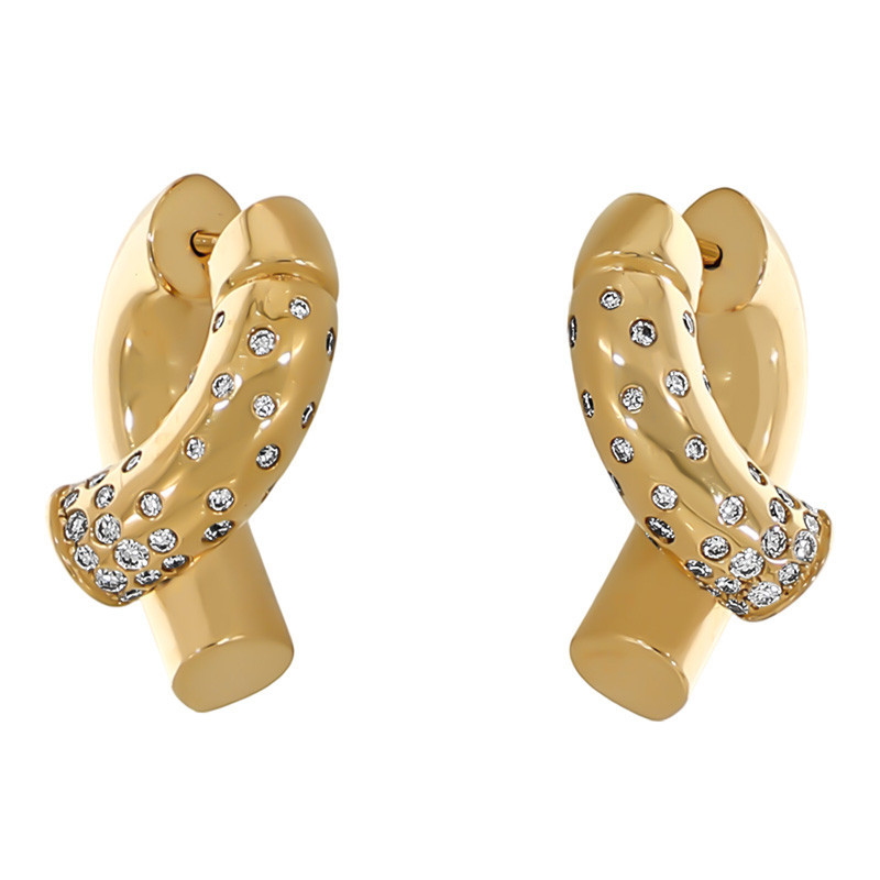Cercei, Aur Galben, 18 k, 12.13 gr, cu Diamante, Cod Produs: 730243