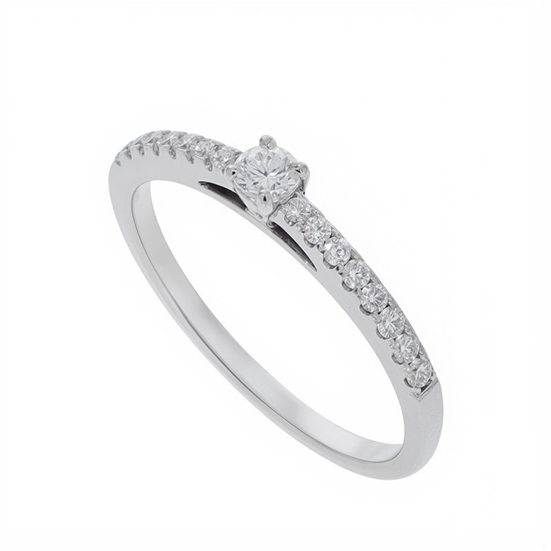 Inel, Aur Alb, 18 k, 1.76 gr, cu Diamante, Cod Produs: 732799 - Tezaurshop.ro