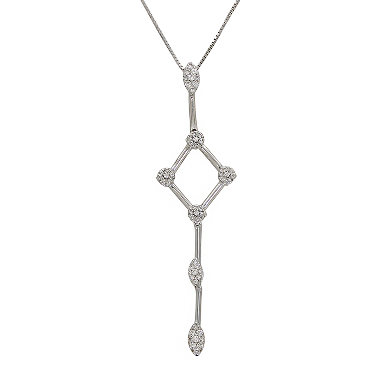 Colier, Aur Alb, 18 k, 3.82 gr, cu Diamante, Cod Produs: 736281 - Tezaurshop.ro