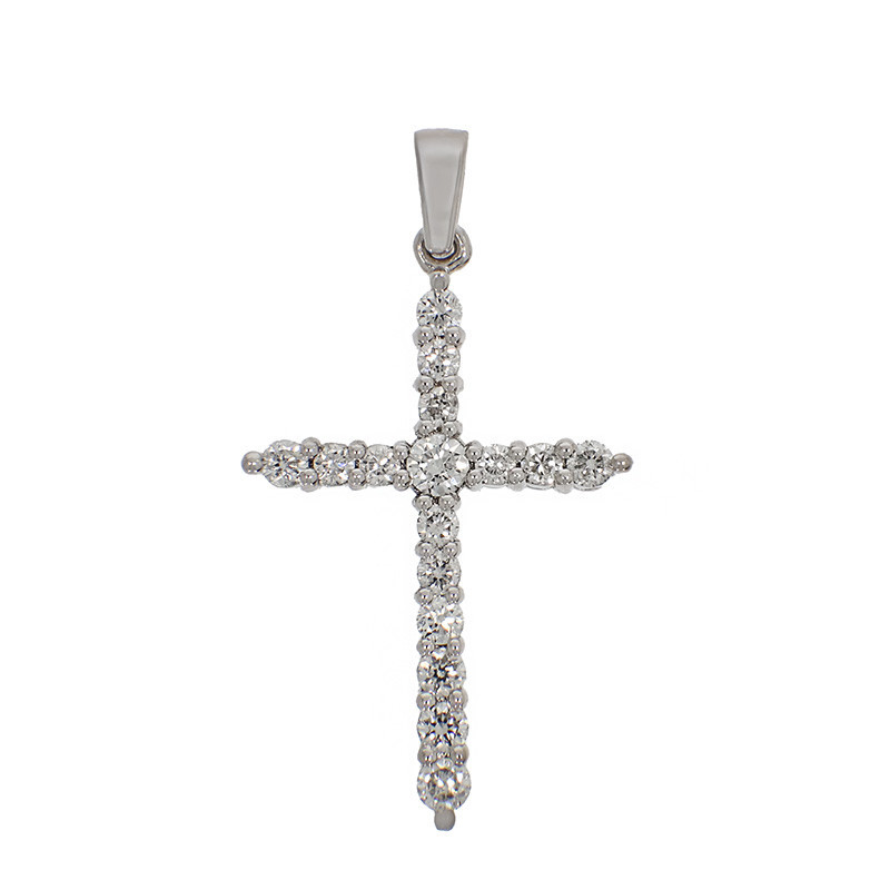 Pandantiv cruce Pandantiv Cruce, Aur Alb, 14 k, 1.36 gr, cu Diamante, Cod Produs: 739032 - Tezaurshop.ro