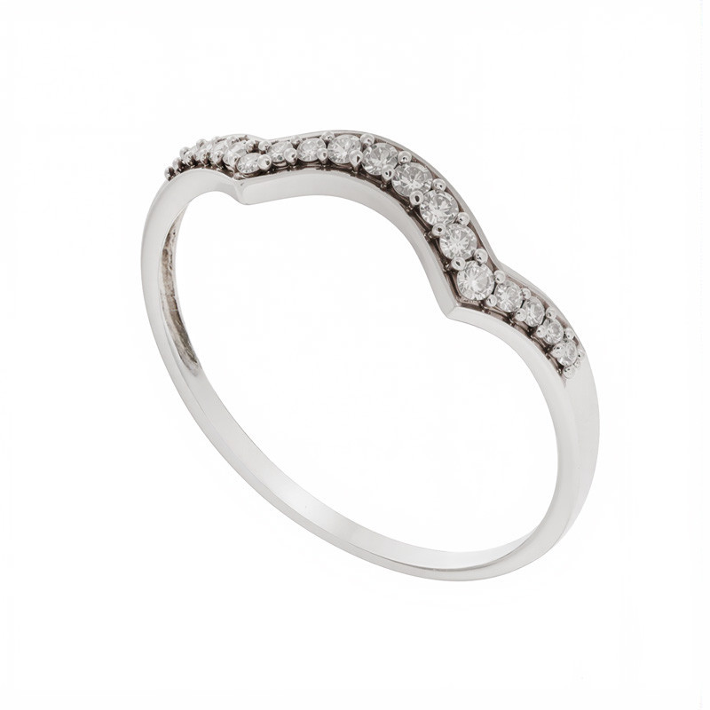 Inel, Aur Alb, 18 k, 1.98 gr, cu Diamante, Cod Produs: 741452 - Tezaurshop.ro