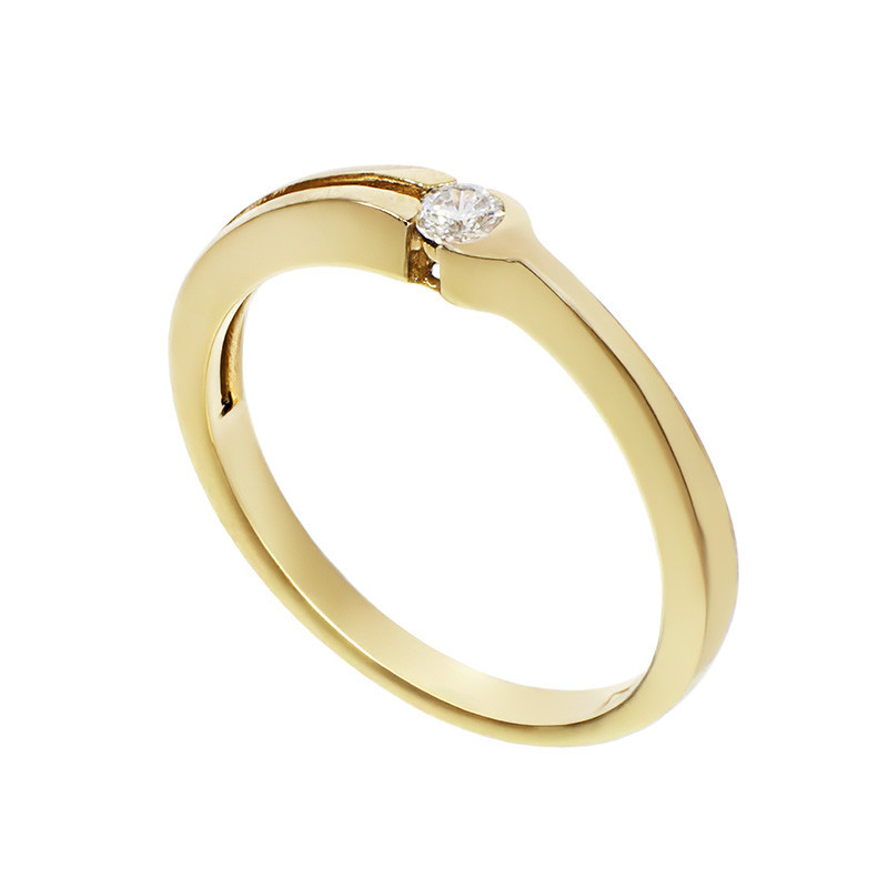 Inel De Logodna, Aur Galben, 18 k, 2.34 gr, cu Diamante, Cod Produs: 742060 - Tezaurshop.ro