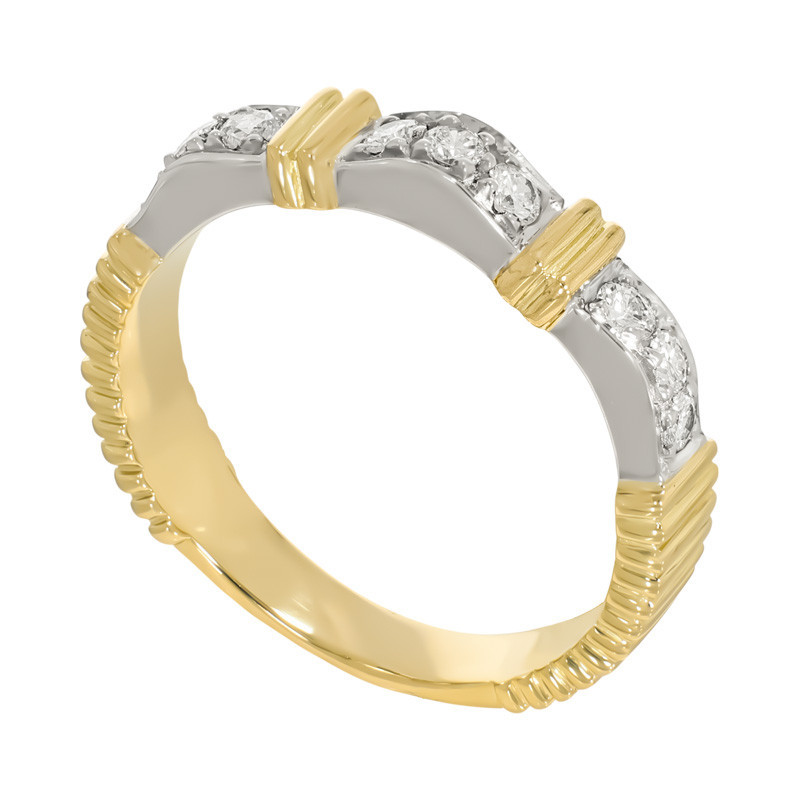 Inel, Aur Mixt, 18 k, 3.76 gr, cu Diamante, Cod Produs: 743037 - Tezaurshop.ro