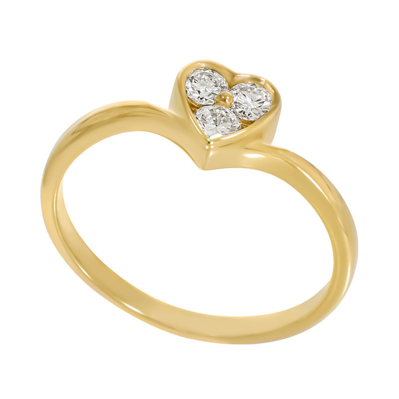 Inel, Aur Galben, 18 k, 1.74 gr, cu Diamante, Cod Produs: 743038 - Tezaurshop.ro