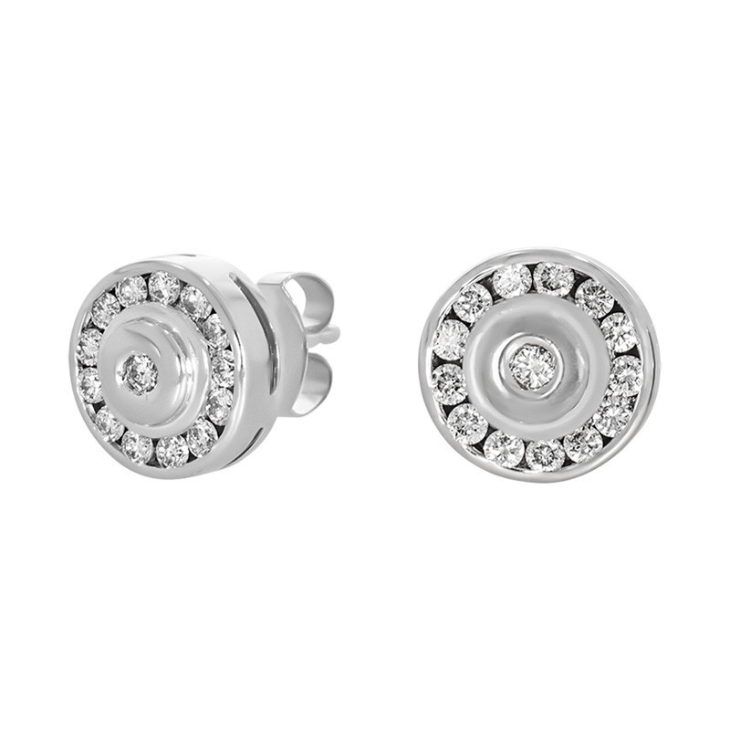 Cercei, Aur Alb, 18 k, 3.14 gr, cu Diamante, Cod Produs: 745046 - Tezaurshop.ro