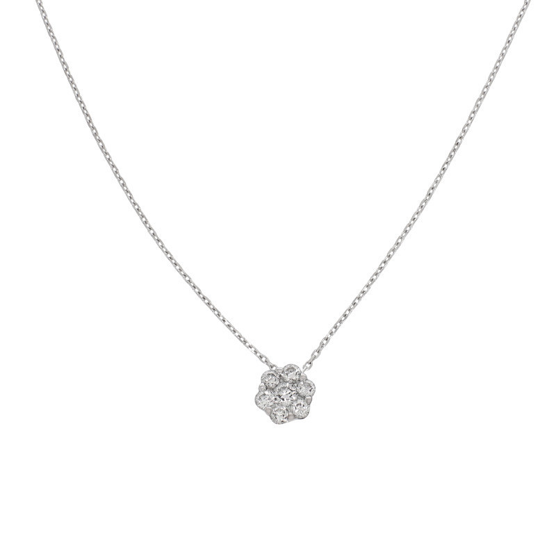 Colier, Aur Alb, 18 k, 1.35 gr, cu Diamante, Cod Produs: 746215 - Tezaurshop.ro