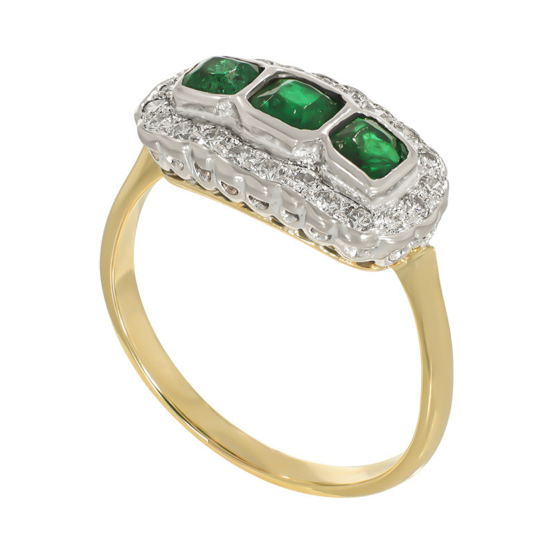 Inel, Aur Mixt, 18 k, 3.9 gr, cu Diamante, Cod Produs: 747713 - Tezaurshop.ro