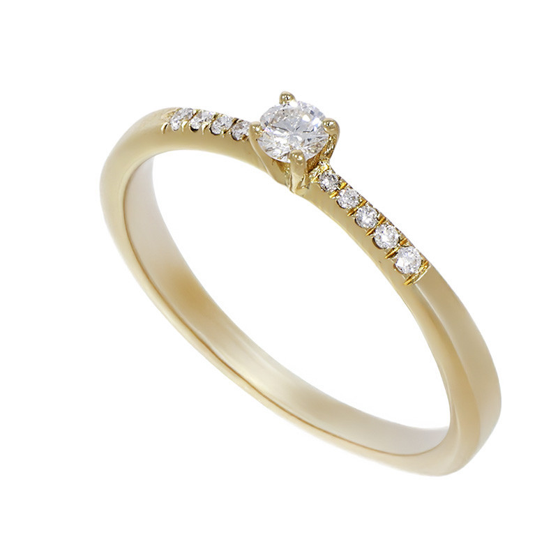 Inel De Logodna, Aur Galben, 18 k, 2.55 gr, cu Diamante, Cod Produs: 749839 - Tezaurshop.ro