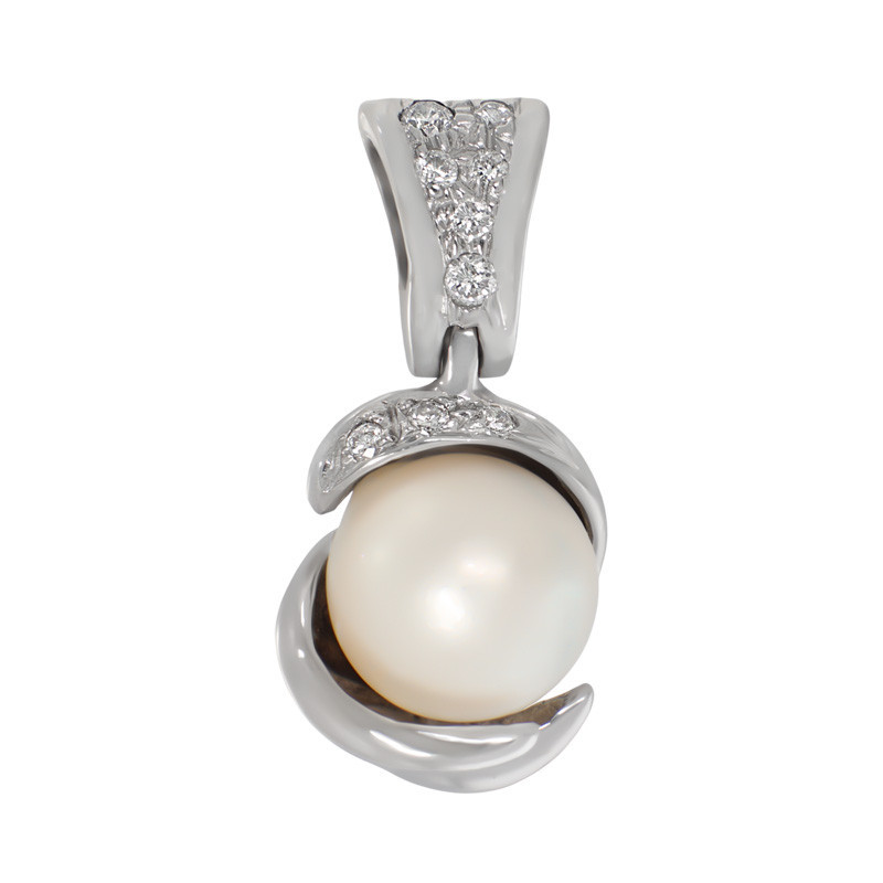 Pandantiv, Aur Alb, 18 k, 2.72 gr, cu Diamante, Cod Produs: 750386 - Tezaurshop.ro