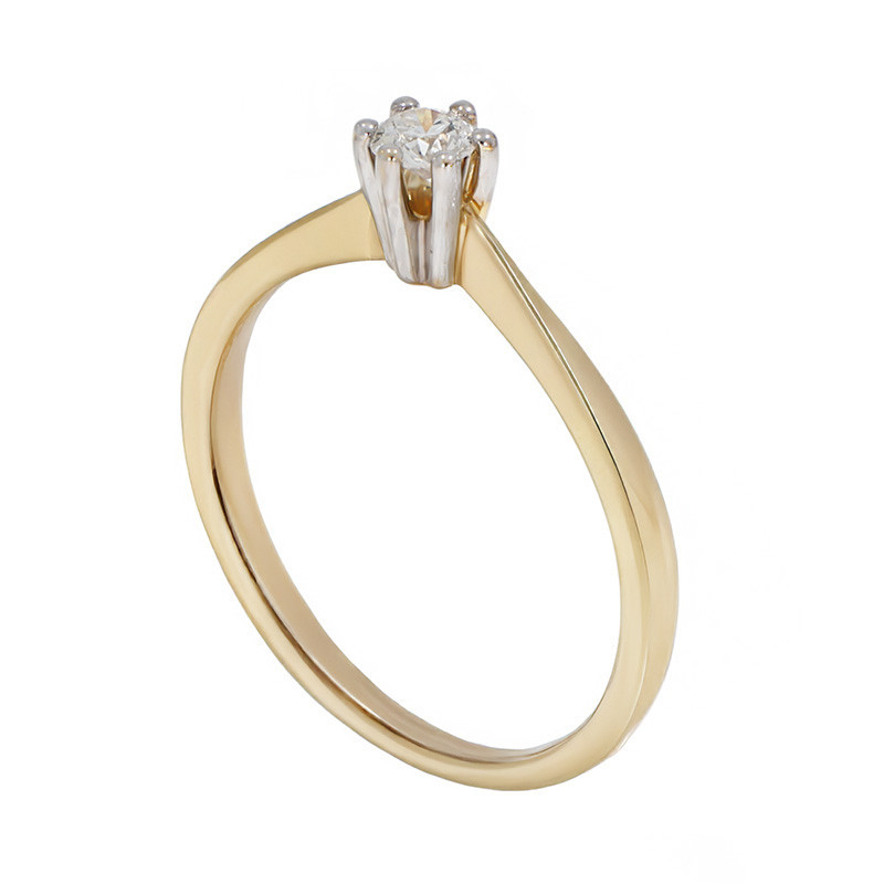 Inel De Logodna, Aur Mixt, 18 k, 2.27 gr, cu Diamante, Cod Produs: 750525 - Tezaurshop.ro