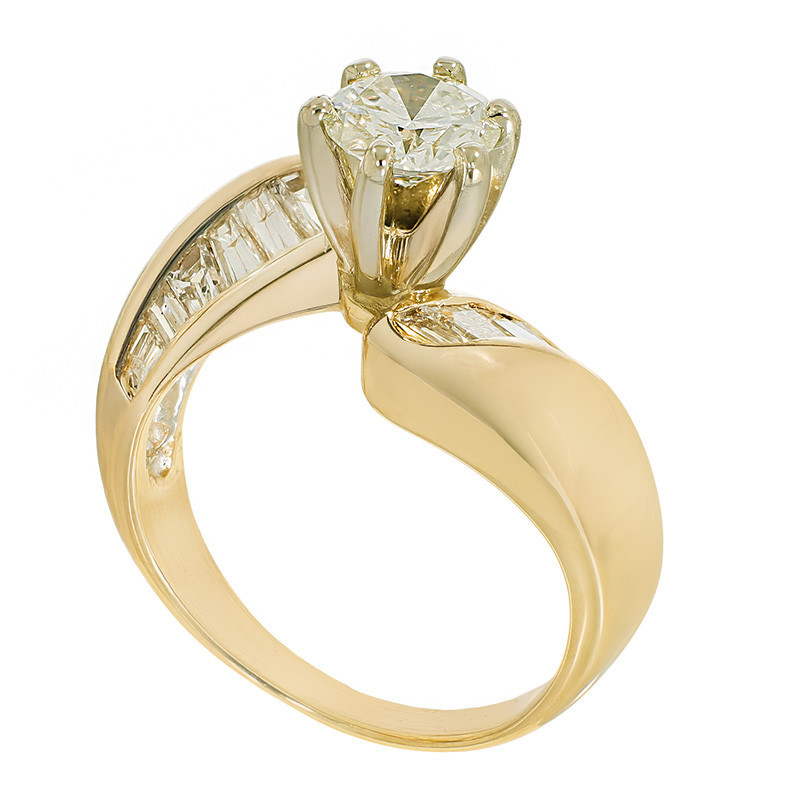 Inel De Logodna, Aur Mixt, 14 k, 4.35 gr, cu Diamante, Cod Produs: 752661 - Tezaurshop.ro