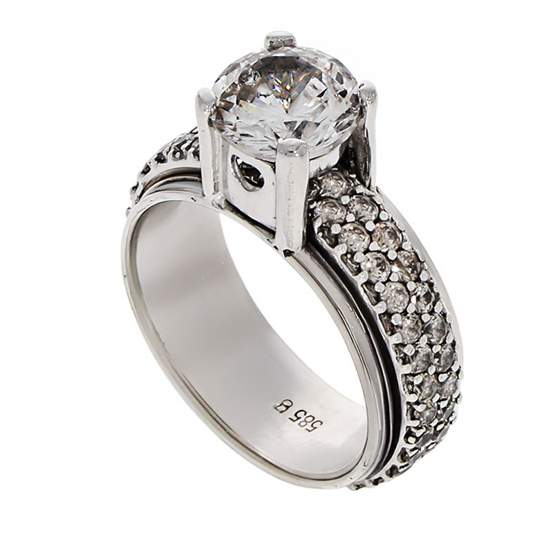 Inel De Logodna, Aur Alb, 14 k, 7.6 gr, Cod Produs: 753008 - Tezaurshop.ro
