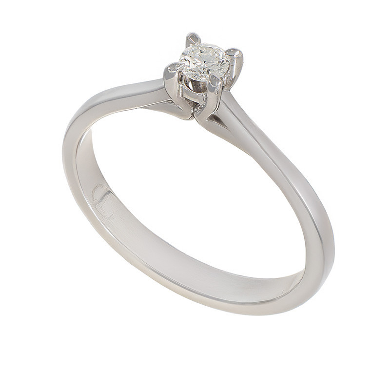 Inel De Logodna, Aur Alb, 18 k, 2.31 gr, cu Diamante, Cod Produs: 753559 - Tezaurshop.ro