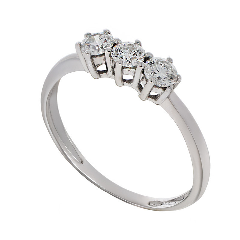 Inel, Aur Alb, 18 k, 1.69 gr, cu Diamante, Cod Produs: 756160 - Tezaurshop.ro