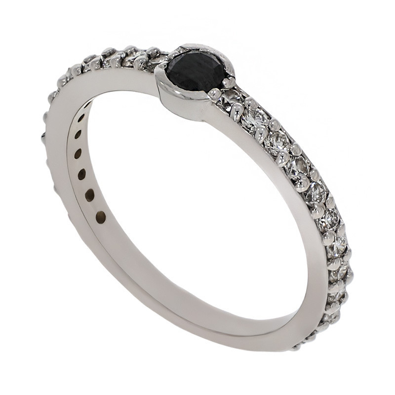 Inel, Aur Alb, 14 k, 1.69 gr, cu Diamante, Cod Produs: 757025 - Tezaurshop.ro