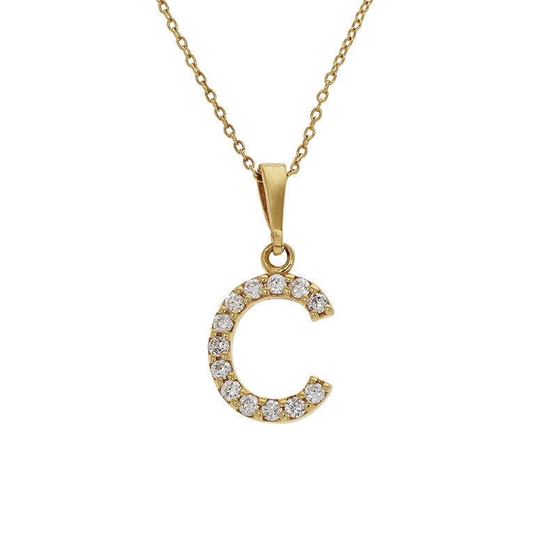 Colier, Aur Galben, 18 k, 1.58 gr, cu Diamante, Cod Produs: 758986 - Tezaurshop.ro