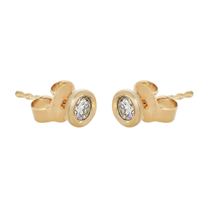 Cercei, Aur Galben, 14 k, 1.04 gr, cu Diamante, Cod Produs: 761655 - Tezaurshop.ro