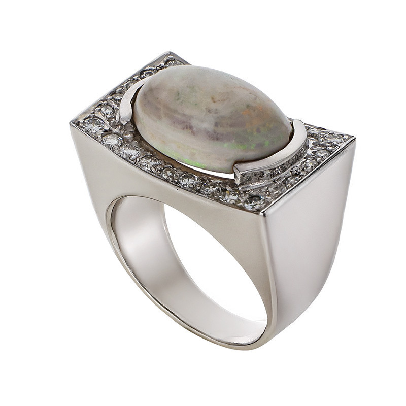 Inel, Aur Alb, 14 k, 9.94 gr, cu Diamante, Cod Produs: 762130 - Tezaurshop.ro
