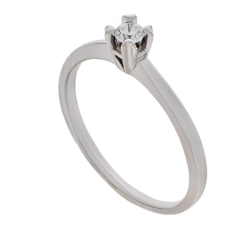 Inel De Logodna, Aur Alb, 18 k, 1.84 gr, cu Diamante, Cod Produs: 763375 - Tezaurshop.ro