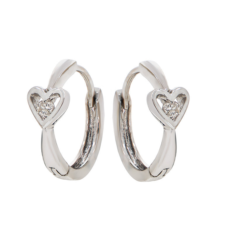 Cercei, Aur Alb, 18 k, 1.53 gr, cu Diamante, Cod Produs: 764467 - Tezaurshop.ro