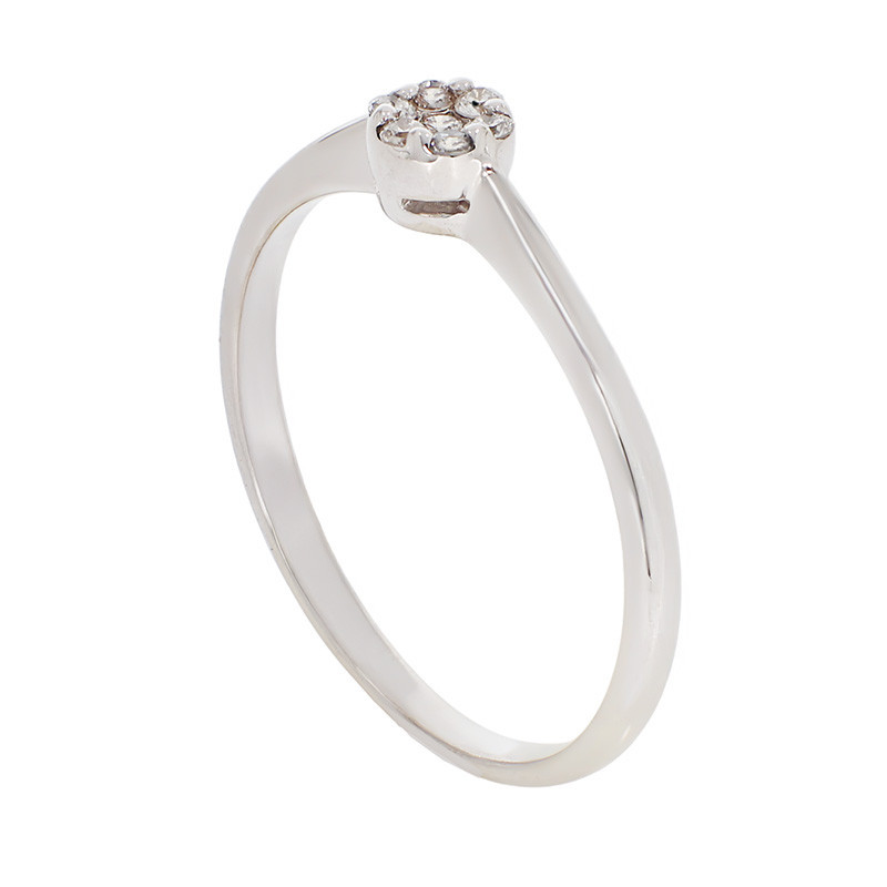 Inel De Logodna, Aur Alb, 18 k, 1.56 gr, cu Diamante, Cod Produs: 764679 - Tezaurshop.ro