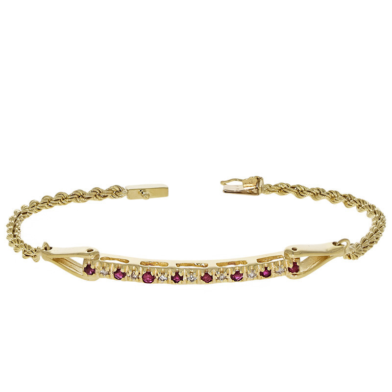 Bratara, Aur Galben, 14 k, 6.29 gr, cu Diamante, Cod Produs: 765012 - Tezaurshop.ro