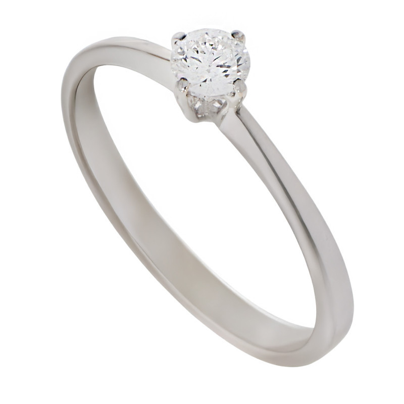 Inel De Logodna, Aur Alb, 18 k, 1.61 gr, cu Diamante, Cod Produs: 765807 - Tezaurshop.ro