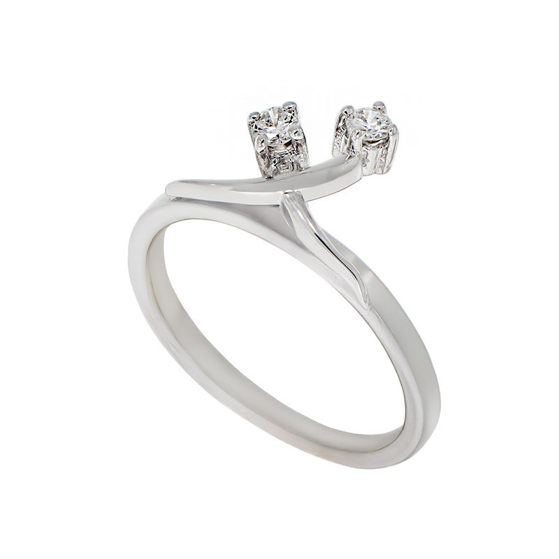 Inel, Aur Alb, 14 k, 2.22 gr, cu Diamante, Cod Produs: 767076 - Tezaurshop.ro