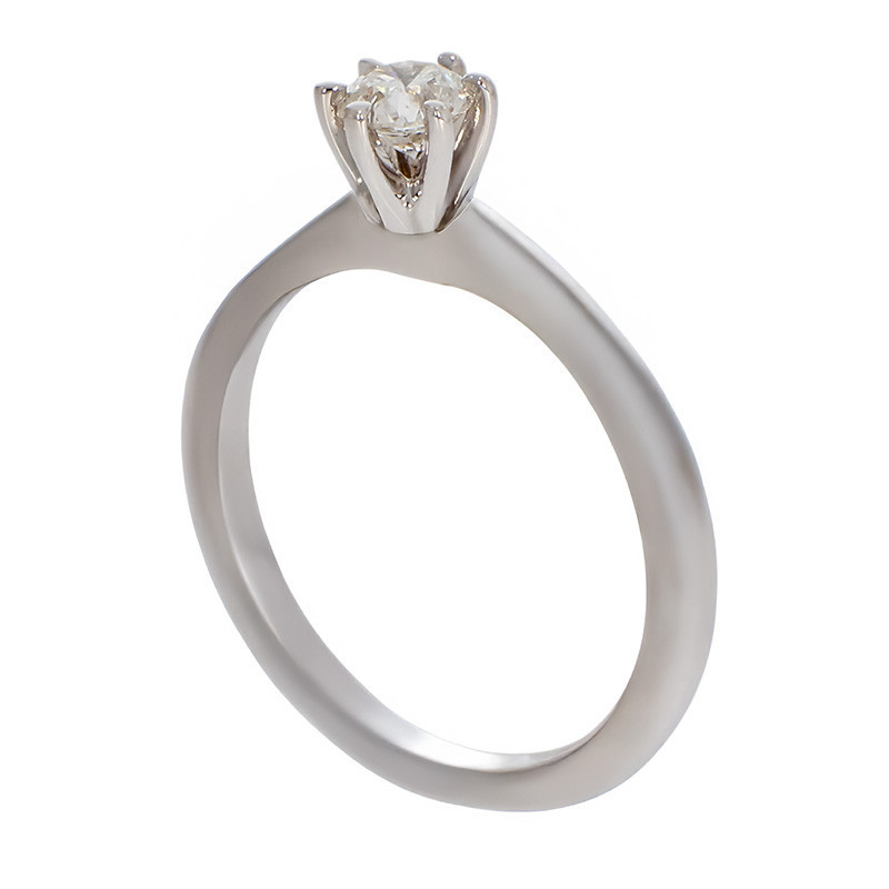 Inel De Logodna, Aur Alb, 18 k, 2.6 gr, cu Diamante, Cod Produs: 767116 - Tezaurshop.ro