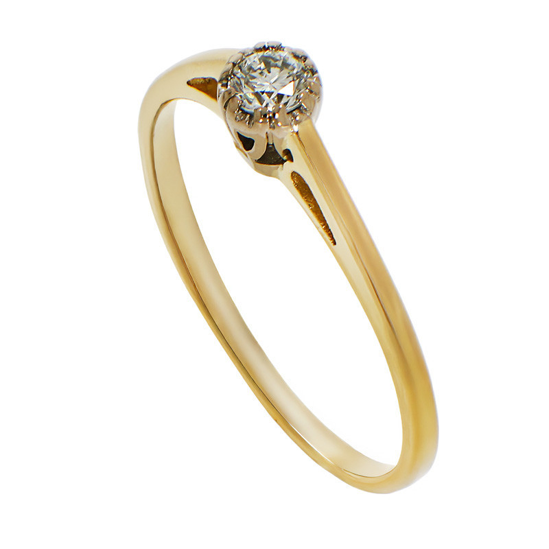 Inel De Logodna, Aur Mixt, 14 k, 2.42 gr, cu Diamante, Cod Produs: 768165 - Tezaurshop.ro