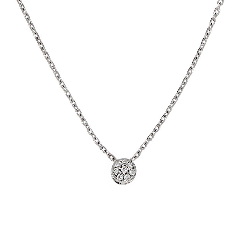 Colier, Aur Alb, 14 k, 1.57 gr, cu Diamante, Cod Produs: 768672 - Tezaurshop.ro