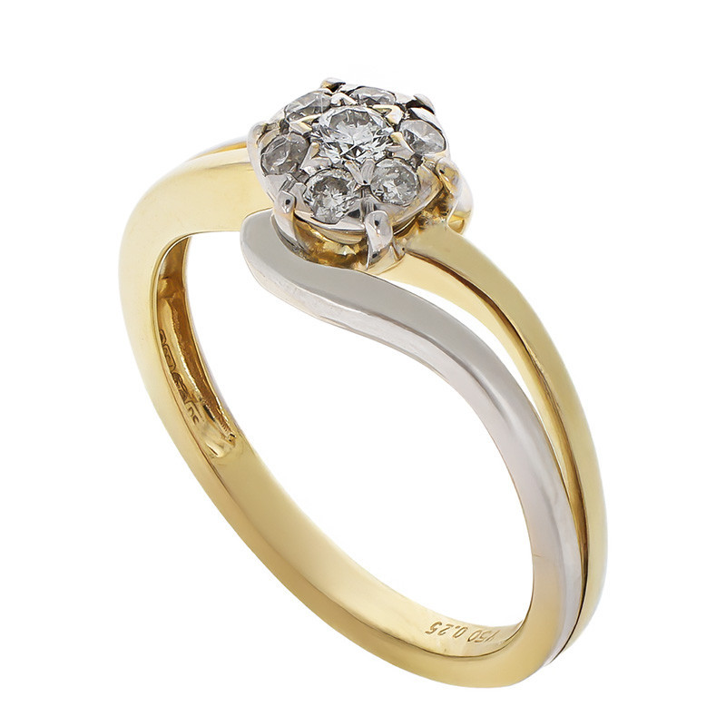 Inel De Logodna, Aur Mixt, 18 k, 3.75 gr, cu Diamante, Cod Produs: 769622 - Tezaurshop.ro
