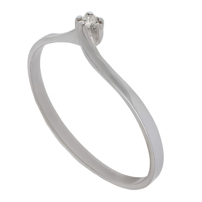 Inel, Aur Alb, 18 k, 0.91 gr, cu Diamante, Cod Produs: 769964 - Tezaurshop.ro
