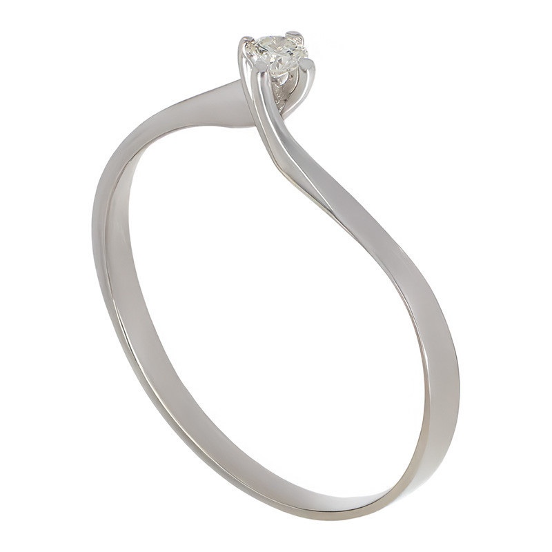 Inel De Logodna, Aur Alb, 18 k, 1.07 gr, cu Diamante, Cod Produs: 770881 - Tezaurshop.ro