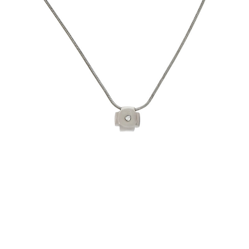 Colier, Aur Alb, 14 k, 2.78 gr, cu Diamante, Cod Produs: 772315 - Tezaurshop.ro