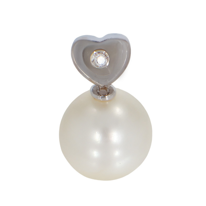 Pandantiv, Aur Alb, 18 k, 1 gr, cu Diamante, Cod Produs: 773700 - Tezaurshop.ro