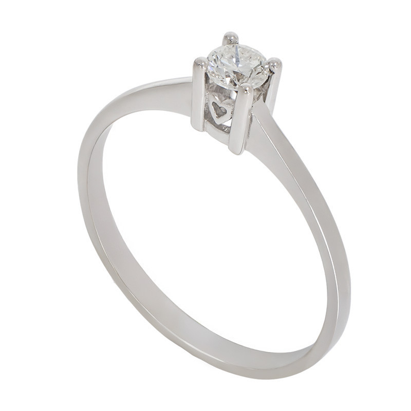 Inel De Logodna, Aur Alb, 14 k, 1.7 gr, cu Diamante, Cod Produs: 775347 - Tezaurshop.ro