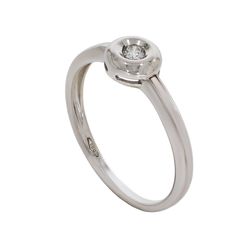 Inel De Logodna, Aur Alb, 18 k, 1.87 gr, cu Diamante, Cod Produs: 775975 - Tezaurshop.ro