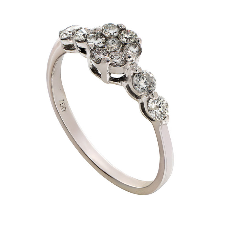 Inel De Logodna, Aur Alb, 18 k, 1.81 gr, cu Diamante, Cod Produs: 776066 - Tezaurshop.ro