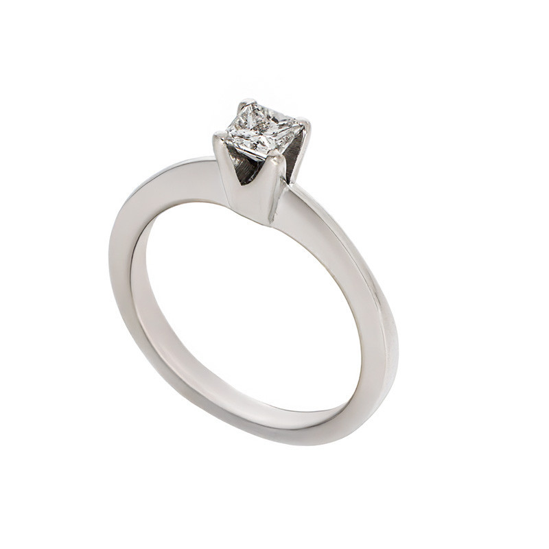 Inel De Logodna, Aur Alb, 18 k, 2.51 gr, cu Diamante, Cod Produs: 776525 - Tezaurshop.ro