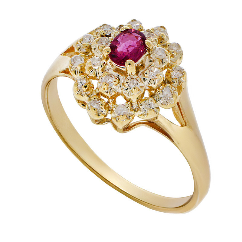 Inel, Aur Galben, 14 k, 2.63 gr, cu Diamante, Cod Produs: 776540 - Tezaurshop.ro