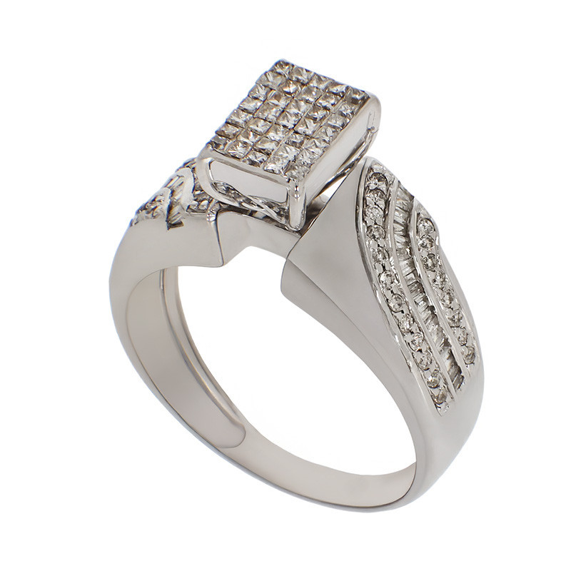 Inel, Aur Alb, 14 k, 5.56 gr, cu Diamante, Cod Produs: 779992 - Tezaurshop.ro