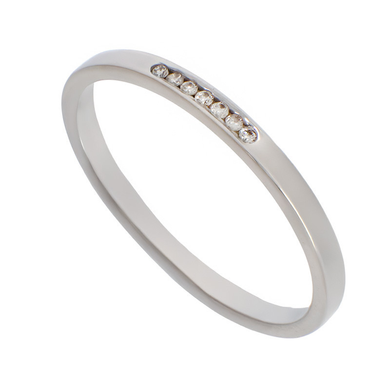 Inel, Aur Alb, 18 k, 2.02 gr, cu Diamante, Cod Produs: 780215 - Tezaurshop.ro