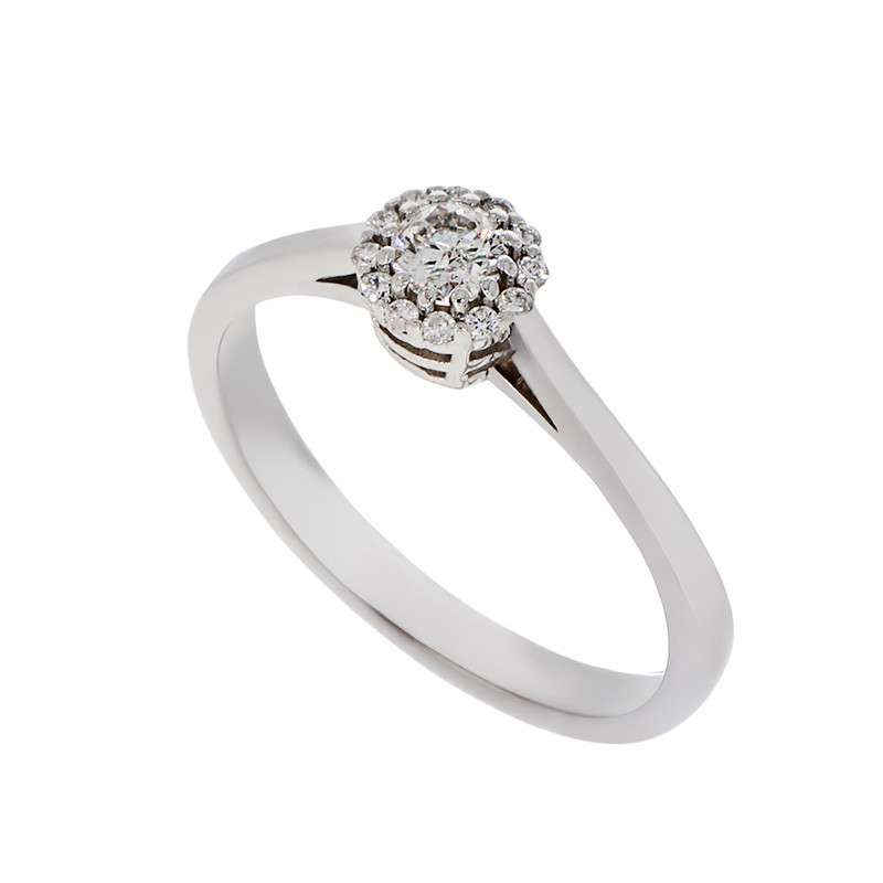 Inel De Logodna, Aur Alb, 18 k, 2.54 gr, cu Diamante, Cod Produs: 781554 - Tezaurshop.ro