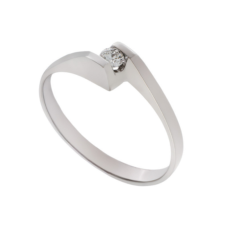 Inel De Logodna, Aur Alb, 18 k, 1.82 gr, cu Diamante, Cod Produs: 781911 - Tezaurshop.ro