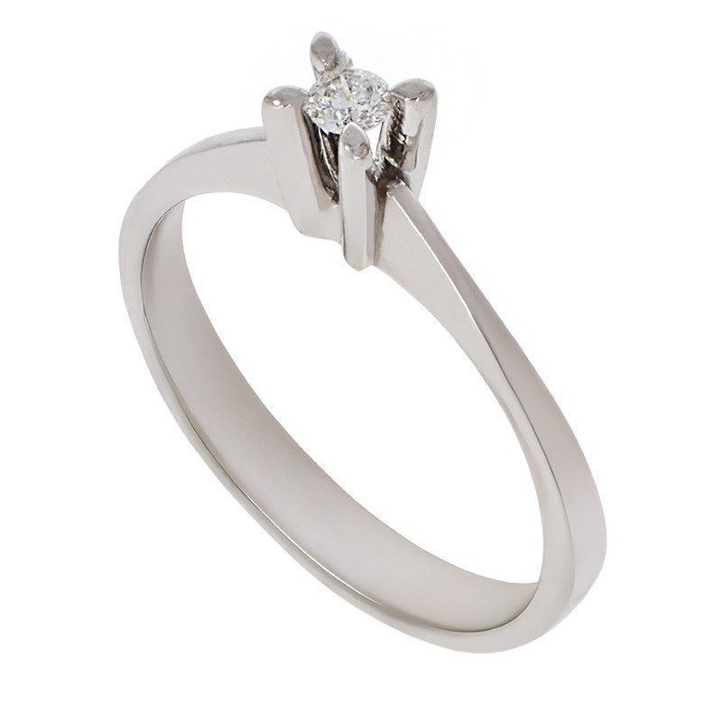 Inel De Logodna, Aur Alb, 14 k, 2.5 gr, cu Diamante, Cod Produs: 782066 - Tezaurshop.ro
